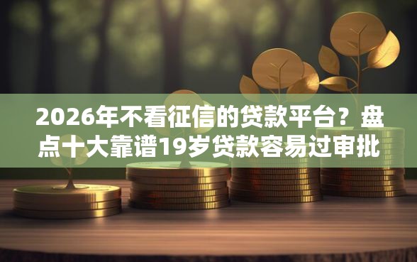 2026年不看征信的贷款平台？盘点十大靠谱19岁贷款容易过审批的软件