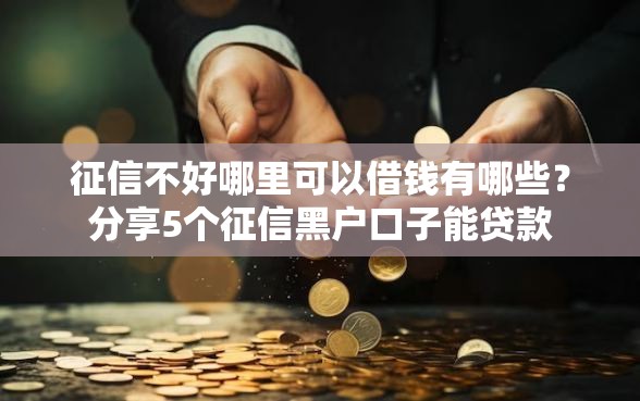 征信不好哪里可以借钱有哪些？分享5个征信黑户口子能贷款