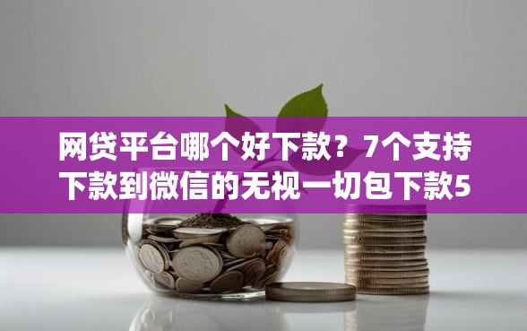 网贷平台哪个好下款？7个支持下款到微信的无视一切包下款5000秒下款的app