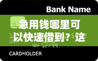 急用钱哪里可以快速借到？这8个分期贷款平台好可以试试