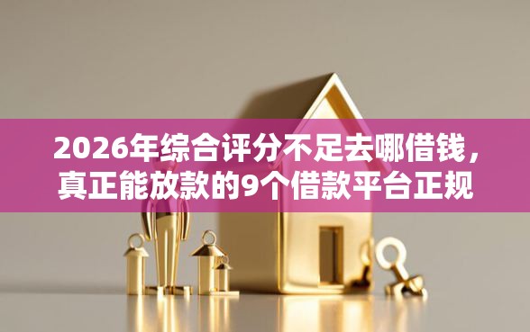 2026年综合评分不足去哪借钱，真正能放款的9个借款平台正规可靠安全利息低推荐