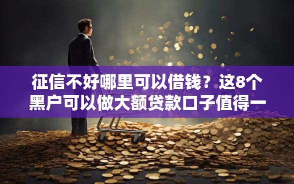 征信不好哪里可以借钱?这8个黑户可以做大额贷款口子值得一试 征信不好哪里可以借钱?这8个黑户可以做大额贷款口子值得一试