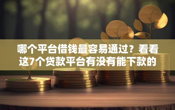 哪个平台借钱最容易通过？看看这7个贷款平台有没有能下款的