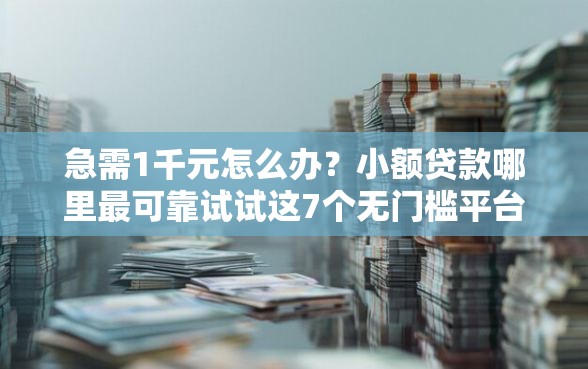 急需1千元怎么办？小额贷款哪里最可靠试试这7个无门槛平台