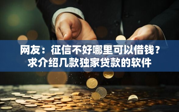 网友：征信不好哪里可以借钱？求介绍几款独家贷款的软件
