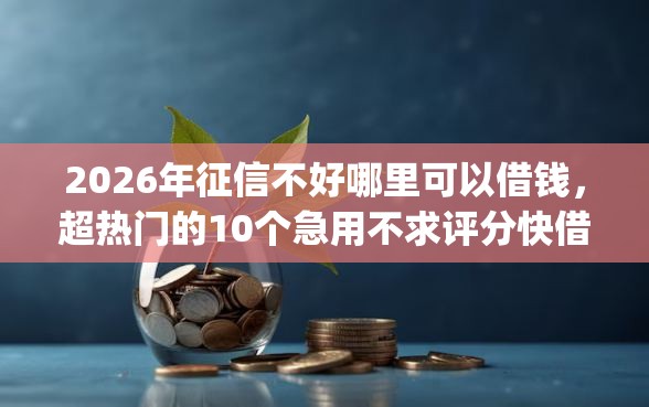 2026年征信不好哪里可以借钱，超热门的10个急用不求评分快借无忧的app推荐