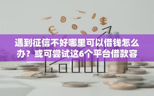 遇到征信不好哪里可以借钱怎么办？或可尝试这6个平台借款容易通过不看征信的
