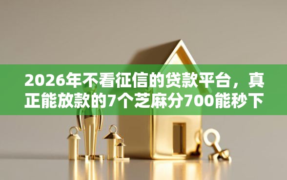 2026年不看征信的贷款平台，真正能放款的7个芝麻分700能秒下的口子推荐