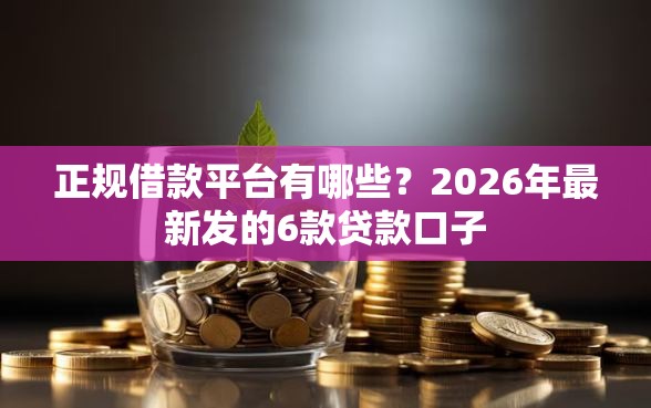 正规借款平台有哪些?2026年最新发的6款贷款口子 正规借款平台有哪些?2026年最新发的6款贷款口子