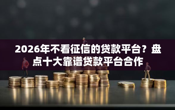 2026年不看征信的贷款平台？盘点十大靠谱贷款平台合作