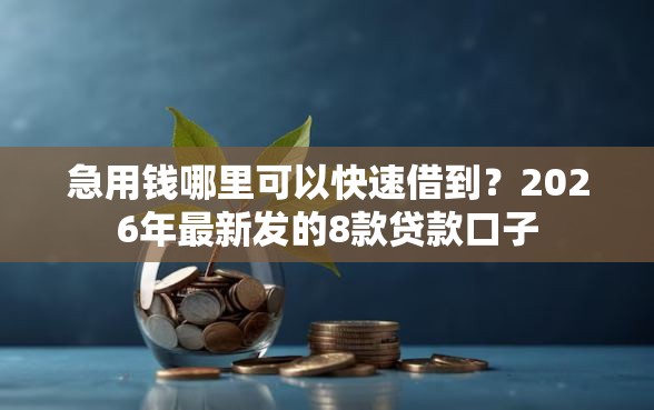 急用钱哪里可以快速借到?2026年最新发的8款贷款口子 急用钱哪里可以快速借到?2026年最新发的8款贷款口子