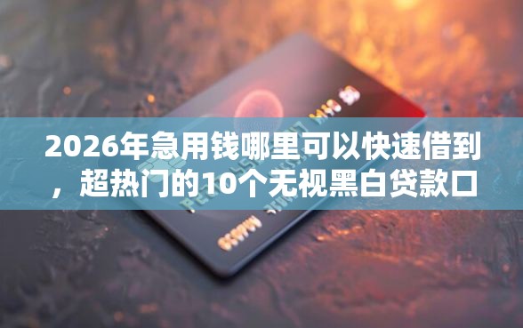 2026年急用钱哪里可以快速借到，超热门的10个无视黑白贷款口子推荐