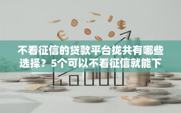 不看征信的贷款平台拢共有哪些选择?5个可以不看征信就能下款的软件详解 不看征信的贷款平台拢共有哪些选择?5个可以不看征信就能下款的软件详解