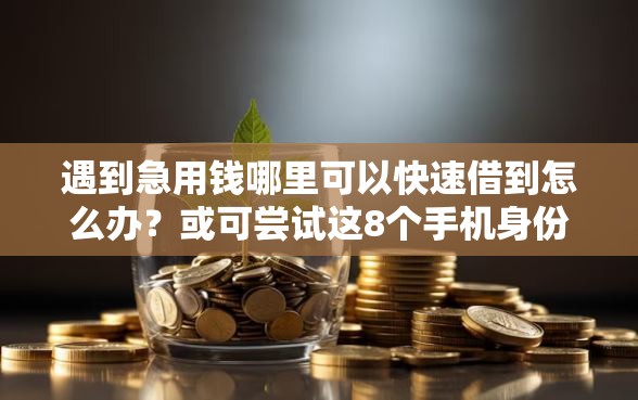 遇到急用钱哪里可以快速借到怎么办？或可尝试这8个手机身份证秒借现金的口子