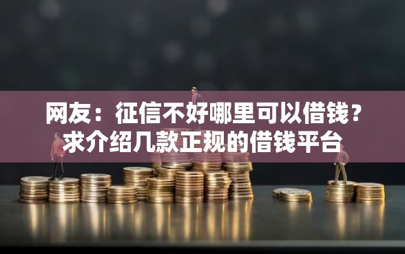网友：征信不好哪里可以借钱？求介绍几款正规的借钱平台