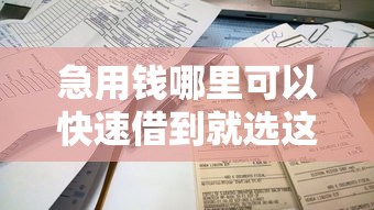 急用钱哪里可以快速借到就选这8个1千元平台借款容易通过不看征信的