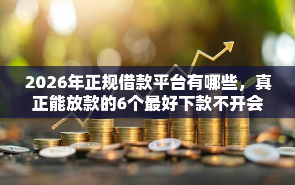 2026年正规借款平台有哪些，真正能放款的6个最好下款不开会员的黑户借钱平台推荐