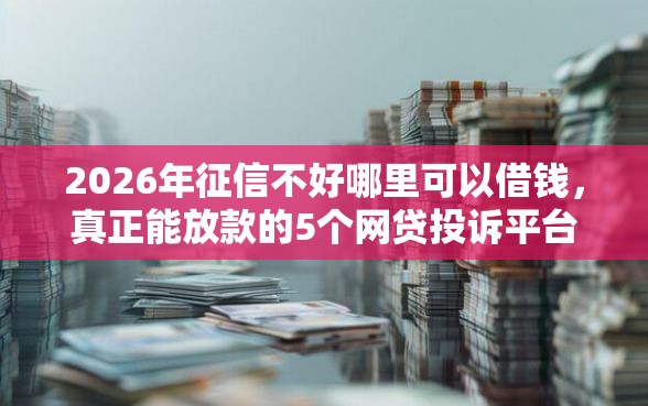 2026年征信不好哪里可以借钱，真正能放款的5个网贷投诉平台推荐