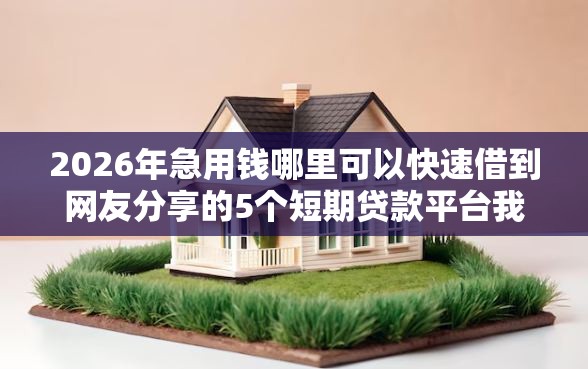 2026年急用钱哪里可以快速借到网友分享的5个短期贷款平台我觉得不错！