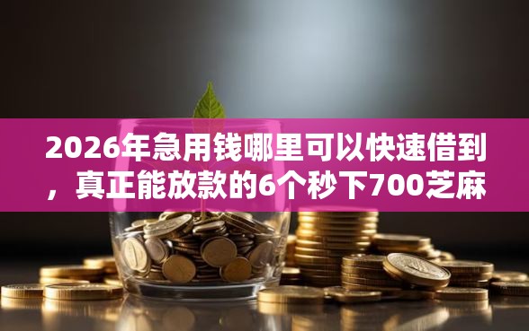 2026年急用钱哪里可以快速借到，真正能放款的6个秒下700芝麻分贷款口子推荐