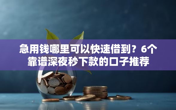 急用钱哪里可以快速借到？6个靠谱深夜秒下款的口子推荐