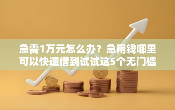 急需1万元怎么办？急用钱哪里可以快速借到试试这5个无门槛平台