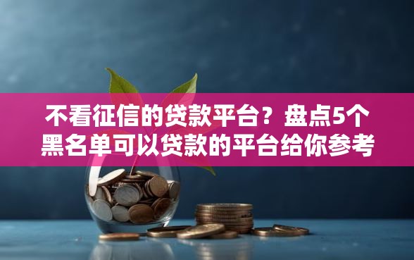 不看征信的贷款平台？盘点5个黑名单可以贷款的平台给你参考