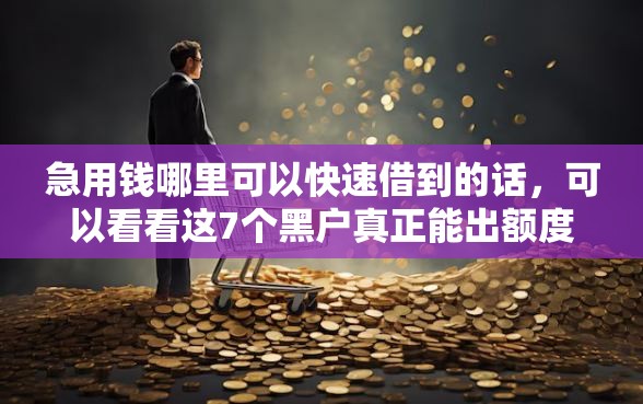 急用钱哪里可以快速借到的话,可以看看这7个黑户真正能出额度的软件 急用钱哪里可以快速借到的话,可以看看这7个黑户真正能出额度的软件