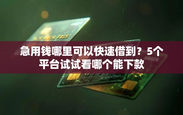 急用钱哪里可以快速借到?5个平台试试看哪个能下款 急用钱哪里可以快速借到?5个平台试试看哪个能下款