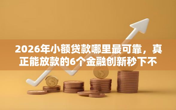 2026年小额贷款哪里最可靠，真正能放款的6个金融创新秒下不要芝麻分的软件推荐