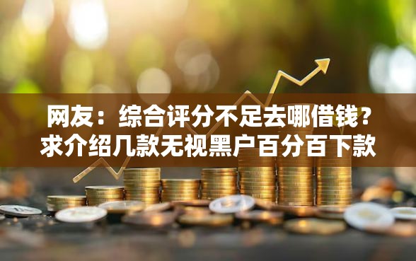 网友：综合评分不足去哪借钱？求介绍几款无视黑户百分百下款口子