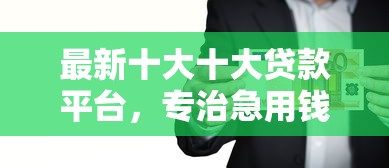 最新十大十大贷款平台，专治急用钱哪里可以快速借到