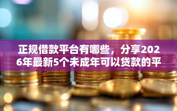 正规借款平台有哪些，分享2026年最新5个未成年可以贷款的平台