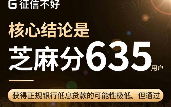 芝麻分635能办什么贷款