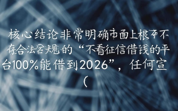 不看征信借钱平台2026能借吗