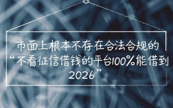不看征信借钱平台2026能借吗