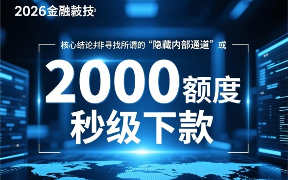 2026年秒下款2000元口子怎么找