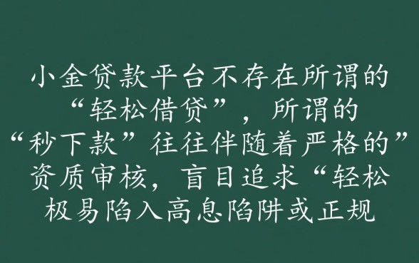 真的可以轻松在正规小额贷款平台借到钱吗