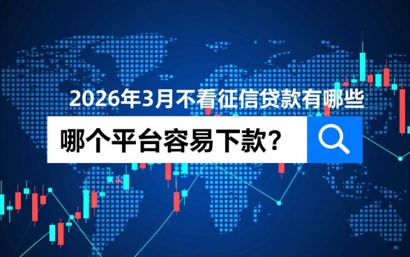 2026年3月不看征信贷款有哪些