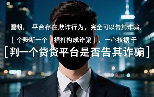 无需人脸识别的借钱平台可以告他诈骗吗