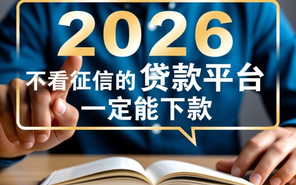 不看征信的贷款平台一定能下款2026