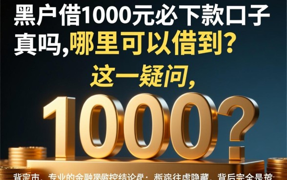 黑户借1000元必下款的口子是真的吗