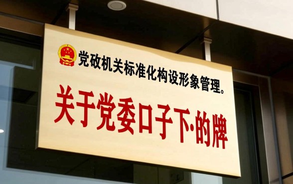 党委口子下挂的牌子字体用黑色还是红色