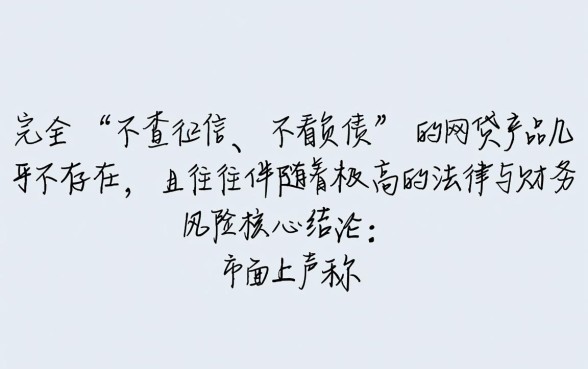 哪种网贷不查征信不看负债