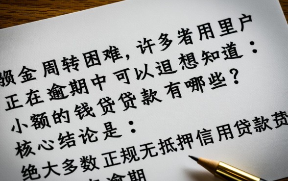 正在逾期中可以借钱的小额贷款有哪些