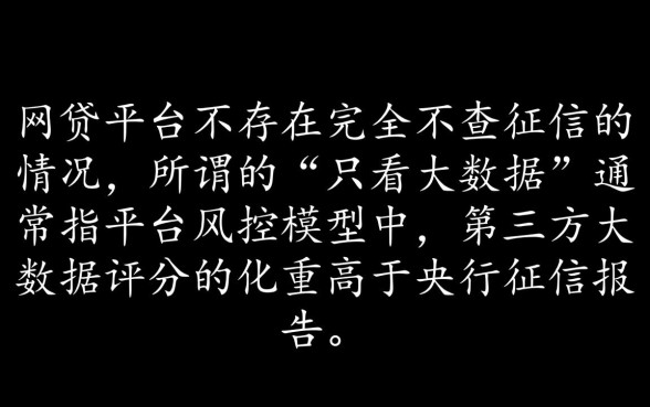 只看大数据不查征信的网贷有哪些平台