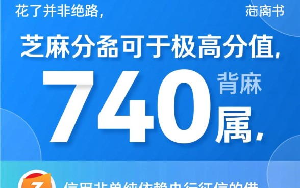 征信花了芝麻分740可以下款吗