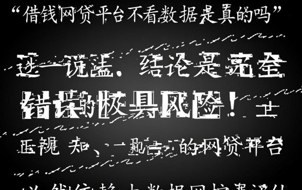 最好借钱的网贷平台不看数据是真的吗