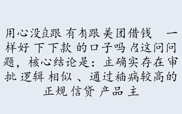 有没有跟美团借钱一样好下款的口子吗