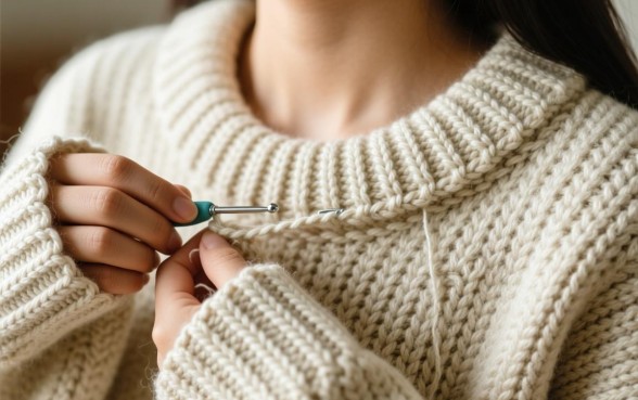 毛衣领口大了怎么缩小视频教程